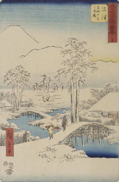 Mt. Fuji and Mr. Ashigara from Numazu from the Series Vertical Tokaido by Utagawa Hiroshige